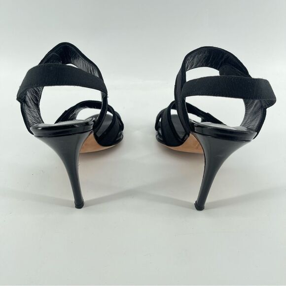 Manolo Blahnik Black Suede Slingback Sandals 7.5 Neiman Marcus Exclusive - Picture 6 of 17